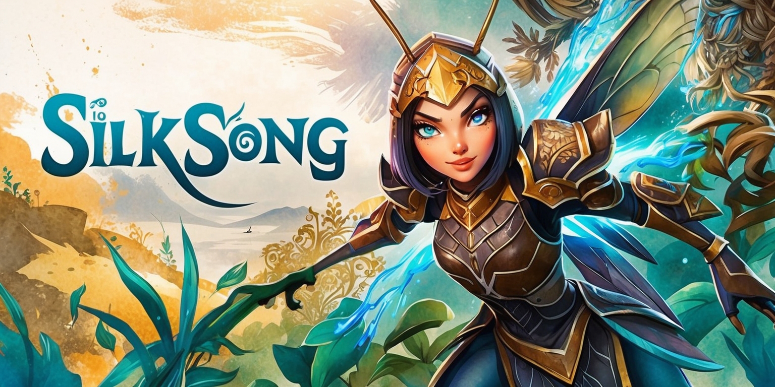 A vibrant illustration of the Silksong game, featuring the game's protagonist, Hornet, with intricate details on her armor, facial features, and striking blue eyes, set against a lush, fantastical landscape with a mix of warm and cool colors, blend of organic and metallic textures, and hints of mysticism, with the character poised in a dynamic stance, surrounded by lush foliage, and subtle hints of the game's mystical energies, in a style reminiscent of a watercolor painting with digital enhancements, with bold lines, delicate patterns, and an overall sense of wonder and adventure, capturing the essence of the game's unique blend of exploration, combat, and discovery.